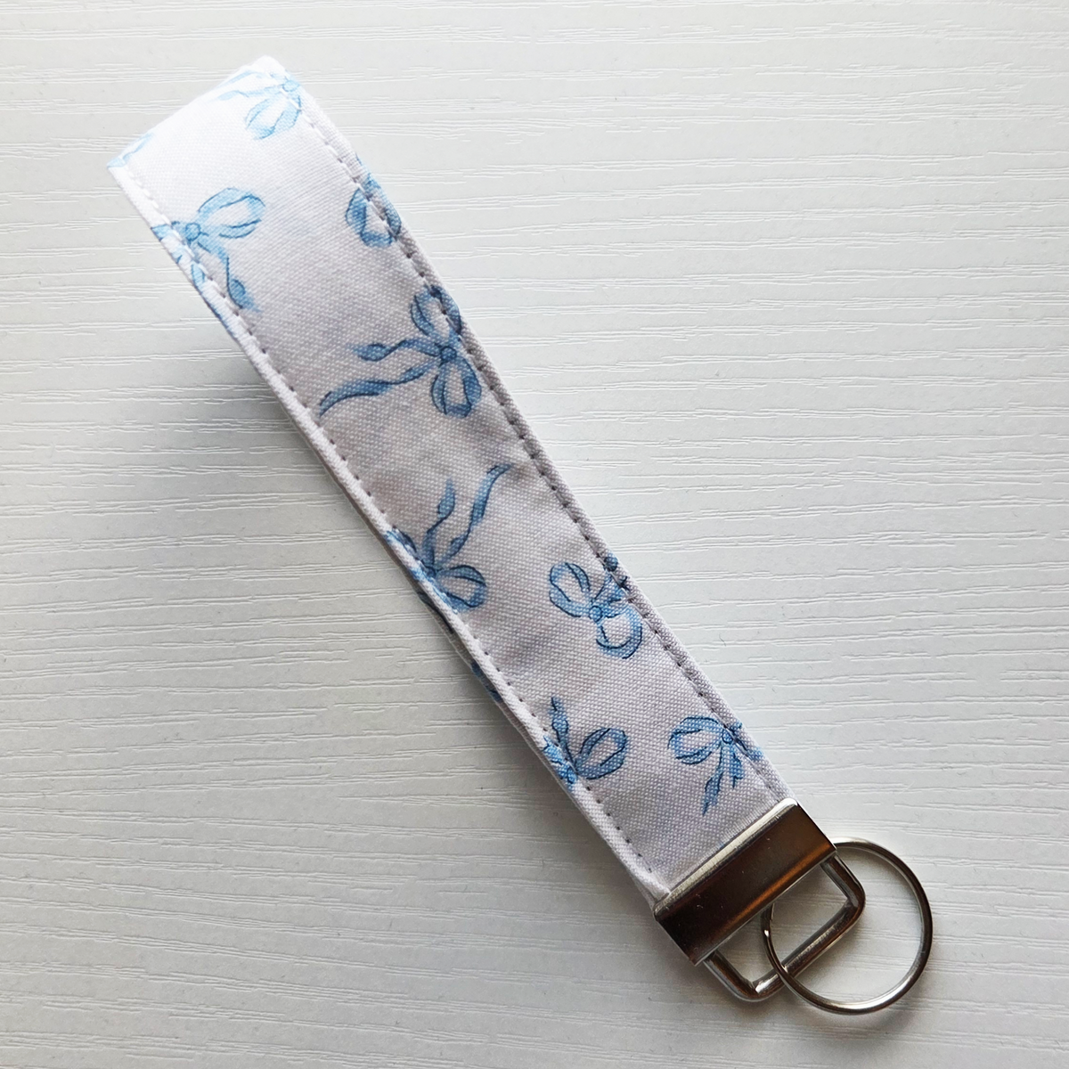 Keychain Wristlet- Blue Ribbon