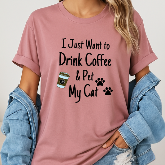 Drink Coffee and Pet Cat