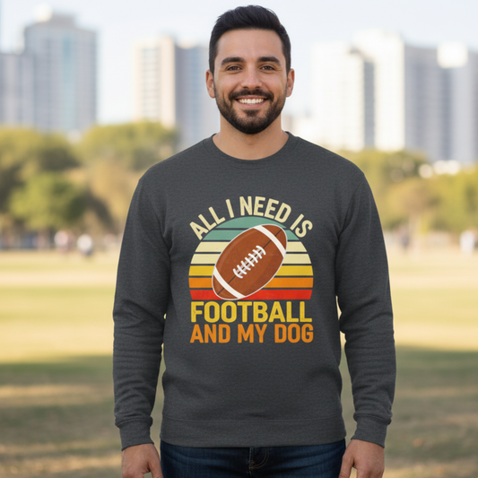 Football and Dog Crewneck