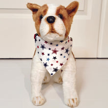 Load image into Gallery viewer, Red white and blue stars dog bandana 
