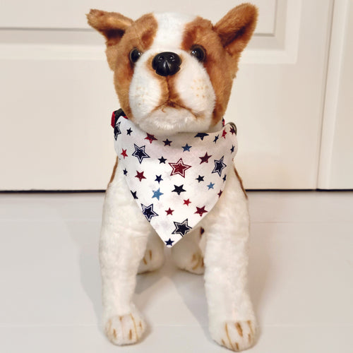 Red white and blue stars dog bandana 