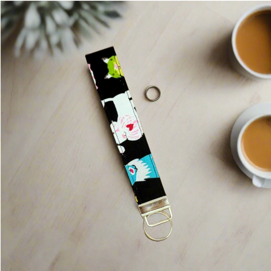 Keychain Wristlet- Cat Dog