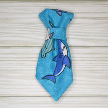 Load image into Gallery viewer, Blue Shark Neck Tie
